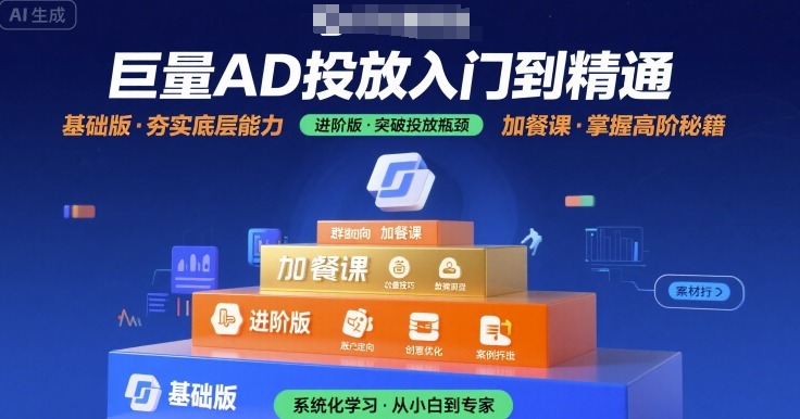 巨量AD投放入门到精通,基础版+进阶版+加餐课-第1张图片-我要自学网 巨量AD投放入门到精通,基础版+进阶版+加餐课-第1张图片-我要自学网