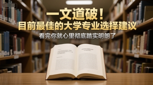 付费文章：一文道破！目前最佳的大学专业选择建议，看完你就心里彻底踏实明朗了-第1张图片-我要自学网