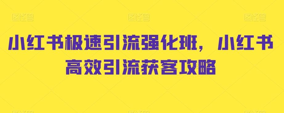 小红书极速引流强化班，小红书高效引流获客攻略-第1张图片-我要自学网