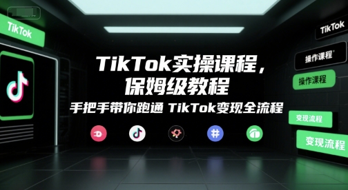 TikTok实操课程,保姆级教程,手把手带你跑通TikTok变现全流程-第1张图片-我要自学网 TikTok实操课程,保姆级教程,手把手带你跑通TikTok变现全流程-第1张图片-我要自学网