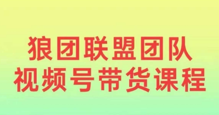 狼团联盟2024视频号带货，0基础小白快速入局视频号-第1张图片-我要自学网