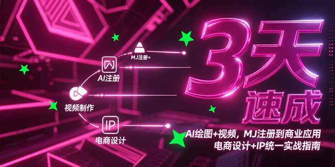 3天速成AI绘图+视频，MJ注册到商业应用，电商设计+IP统一实战指南-第1张图片-我要自学网