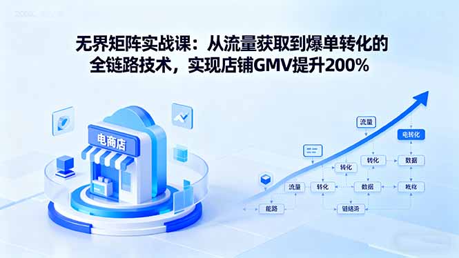 无界矩阵实战课：从流量获取到爆单转化的全链路技术，实现店铺GMV提升200%-第1张图片-我要自学网