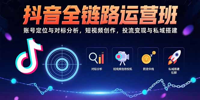 抖音全链路运营班:账号定位与对标分析,短视频创作,投流变现与私域搭建-第1张图片-我要自学网 抖音全链路运营班:账号定位与对标分析,短视频创作,投流变现与私域搭建-第1张图片-我要自学网
