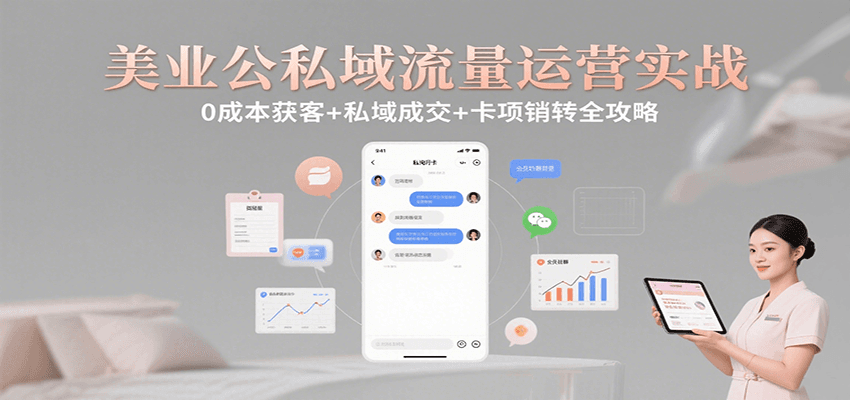 美业公私域流量运营实战：0成本获客+私域成交+卡项销转全攻略-第1张图片-我要自学网