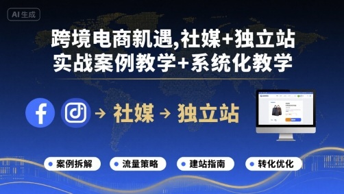 跨境电商新机遇,社媒+独立站,实战案例教学+系统化教学-第1张图片-我要自学网 跨境电商新机遇,社媒+独立站,实战案例教学+系统化教学-第1张图片-我要自学网