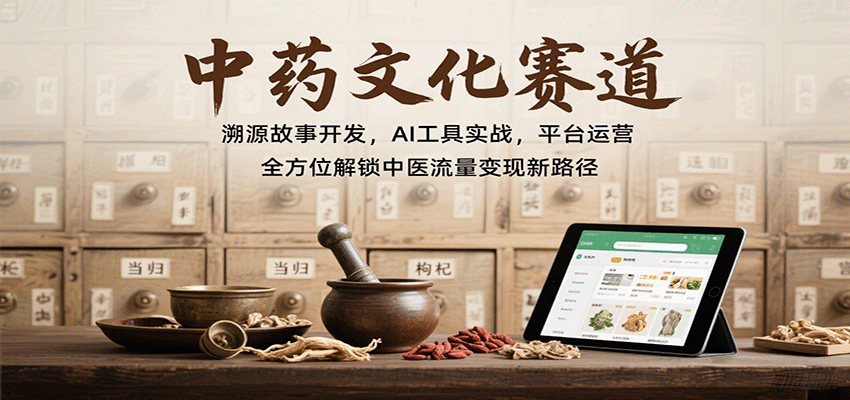中药文化赛道：溯源故事开发，AI工具实战，平台运营，全方位解锁中医流量变现新路径-第1张图片-我要自学网