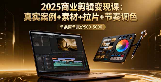 2025商业剪辑变现课：真实案例+素材+拉片+节奏调色，单条商单报价500-5000-第1张图片-我要自学网