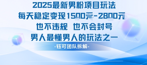 2025最新男粉项目玩法每天变现1k+也不违规也不会封号男人最懂男人的玩法-第1张图片-我要自学网