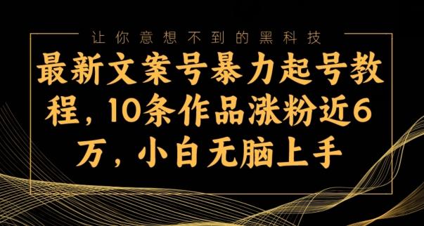 最新文案号暴力起号教程，10条作品涨粉近6万，小白无脑上手-第1张图片-我要自学网