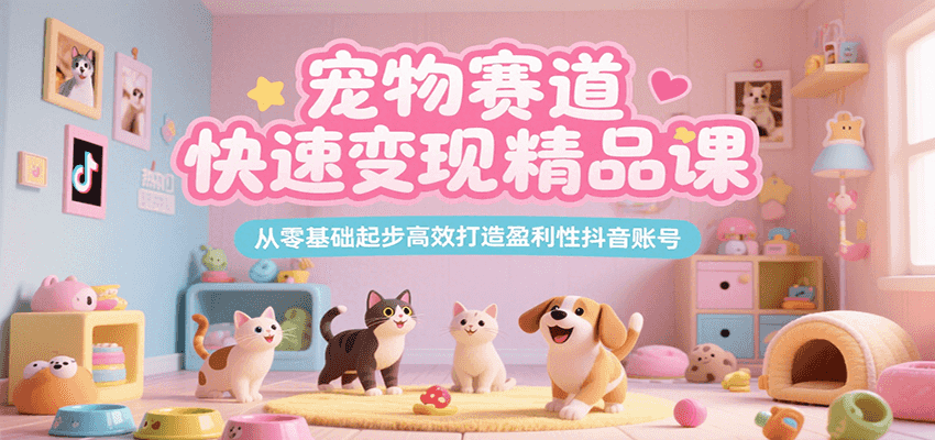 宠物赛道快速变现精品课，从零基础起步高效打造盈利性抖音账号-第1张图片-我要自学网