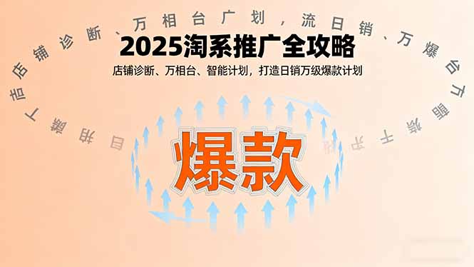 2025淘系推广全攻略,店铺诊断、万相台、智能计划,打造日销万级爆款计划-第1张图片-我要自学网 2025淘系推广全攻略,店铺诊断、万相台、智能计划,打造日销万级爆款计划-第1张图片-我要自学网
