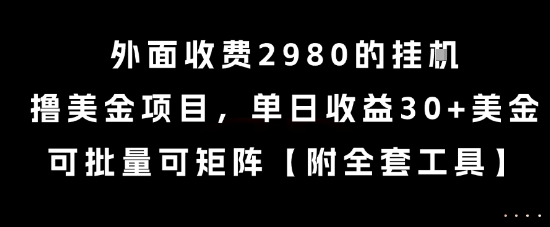 外面收费2980的挂G撸美金项目，单日收益30+美金，可批量可矩阵【揭秘】-第1张图片-我要自学网