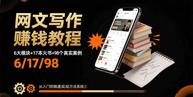 网文写作赚钱教程:6大模块+17本火书+98个真实例子 从入门到精通实战方法-第1张图片-我要自学网 网文写作赚钱教程:6大模块+17本火书+98个真实例子 从入门到精通实战方法-第1张图片-我要自学网