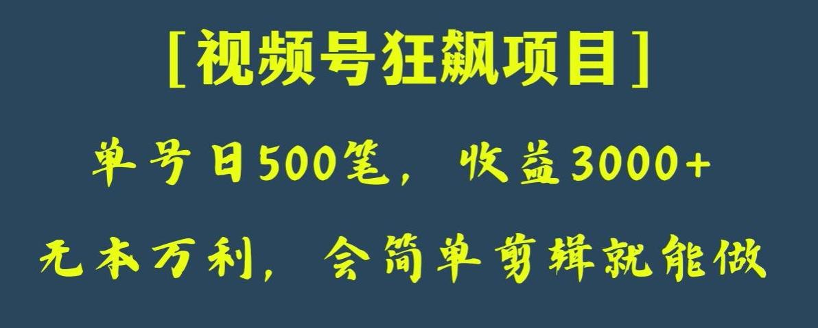 日收款500笔,纯利润3000+,视频号狂飙项目,会简单剪辑就能做【揭秘】-第1张图片-我要自学网 日收款500笔,纯利润3000+,视频号狂飙项目,会简单剪辑就能做【揭秘】-第1张图片-我要自学网