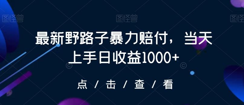 最新野路子暴力赔付,当天上手日收益1000+【仅揭秘】-第1张图片-我要自学网 最新野路子暴力赔付,当天上手日收益1000+【仅揭秘】-第1张图片-我要自学网