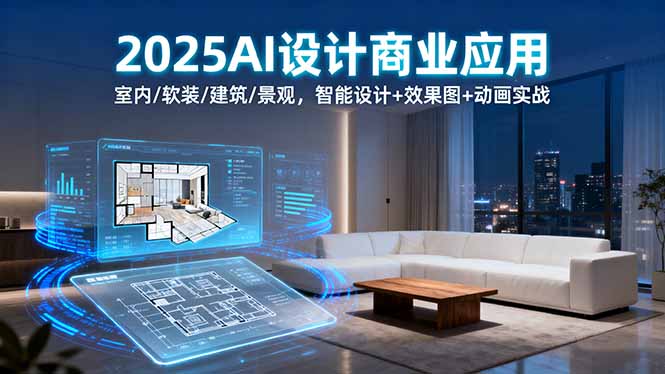 2025AI设计商业应用:室内/软装/建筑/景观,智能设计+效果图+动画实战-第1张图片-我要自学网 2025AI设计商业应用:室内/软装/建筑/景观,智能设计+效果图+动画实战-第1张图片-我要自学网