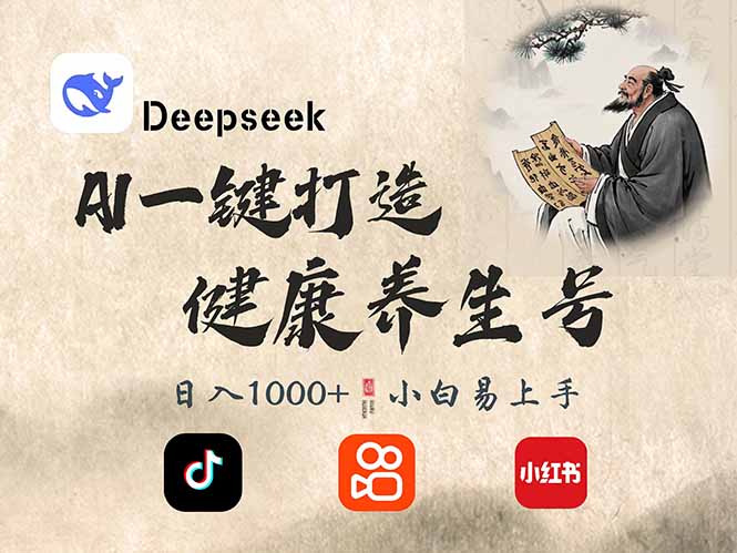DeepSeek做养生号,一条作品涨粉2万+,轻松日入300+-第1张图片-我要自学网 DeepSeek做养生号,一条作品涨粉2万+,轻松日入300+-第1张图片-我要自学网