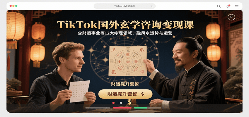 TikTok国外玄学咨询变现课，含财运事业等12大命理领域，融风水运势与运营-第1张图片-我要自学网