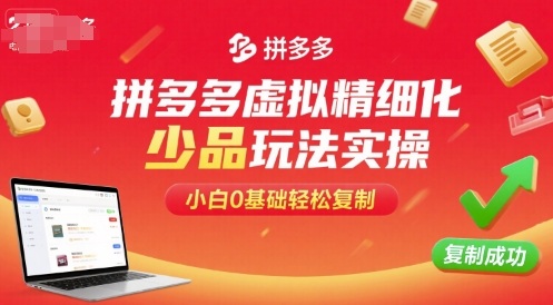 拼多多虚拟精细化少品玩法实操，小白0基础轻松复制-第1张图片-我要自学网