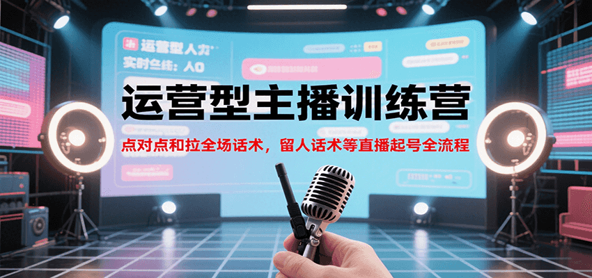 运营型主播训练营，点对点和拉全场话术，留人话术等直播起号全流程(更新7月)-第1张图片-我要自学网