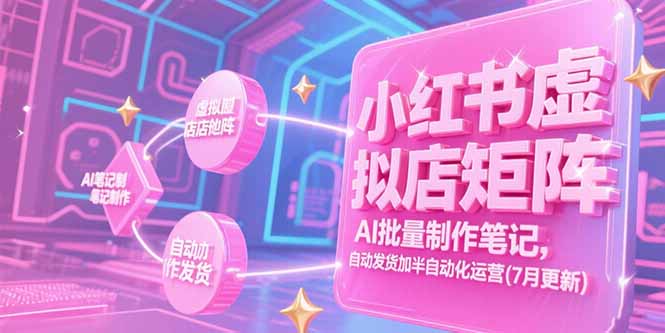 小红书虚拟店矩阵，AI批量制作笔记，自动发货加半自动化运营(7月更新-第1张图片-我要自学网