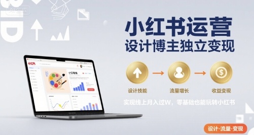 小红书运营设计博主独立变现,实现线上月入过W,零基础也能玩转小红书-第1张图片-我要自学网 小红书运营设计博主独立变现,实现线上月入过W,零基础也能玩转小红书-第1张图片-我要自学网