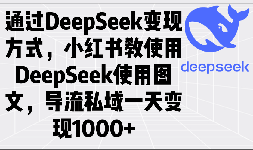 通过DeepSeek变现方式,小红书教使用DeepSeek图文,导流私域一天变现1000+-第1张图片-我要自学网 通过DeepSeek变现方式,小红书教使用DeepSeek图文,导流私域一天变现1000+-第1张图片-我要自学网