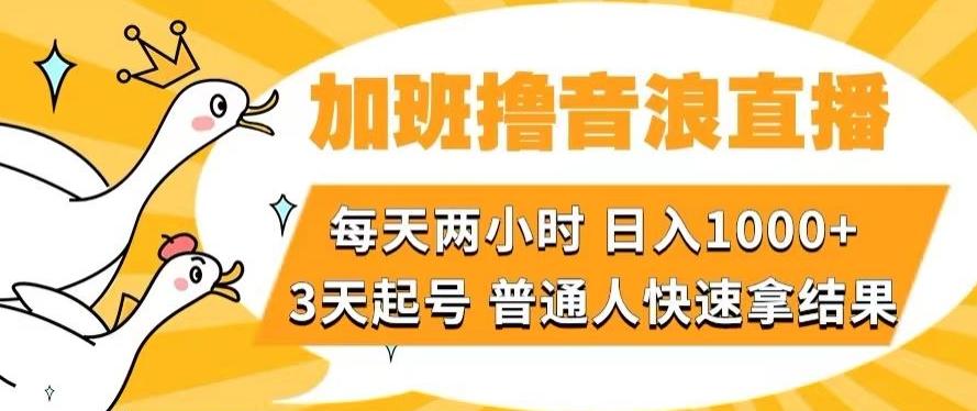 加班撸音浪直播,每天两小时,日入1000+,直播话术才3句,3天起号,普通人快速拿结果【揭秘】-第1张图片-我要自学网 加班撸音浪直播,每天两小时,日入1000+,直播话术才3句,3天起号,普通人快速拿结果【揭秘】-第1张图片-我要自学网