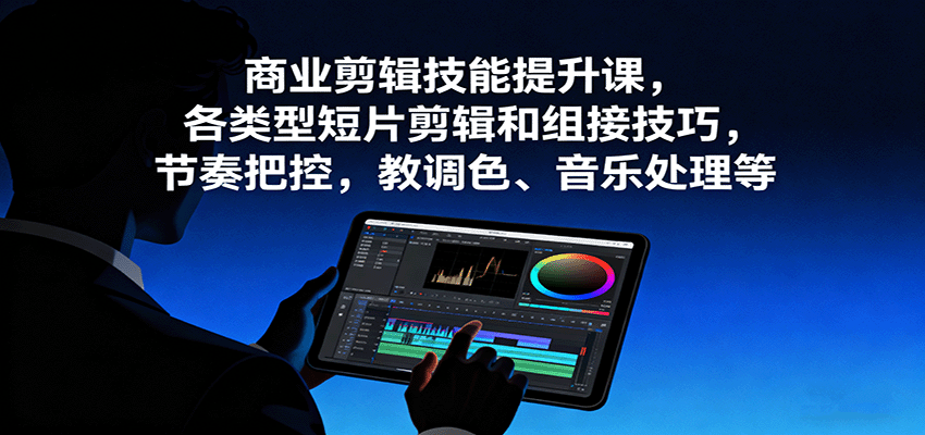 商业剪辑技能提升课，各类型短片剪辑和组接技巧，节奏把控，教调色、音乐处理等-第1张图片-我要自学网