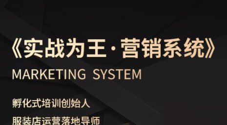 老杨·服装老板必修课《实战为王-营销系统》实现业绩被动式增长-第1张图片-我要自学网