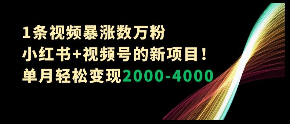 1条视频暴涨数万粉–小红书+视频号的新项目!单月轻松变现2000-4000【揭秘】-第1张图片-我要自学网 1条视频暴涨数万粉–小红书+视频号的新项目!单月轻松变现2000-4000【揭秘】-第1张图片-我要自学网