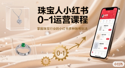 珠宝人小红书0-1运营课程,掌握珠宝行业的小红书多种账号玩法-第1张图片-我要自学网 珠宝人小红书0-1运营课程,掌握珠宝行业的小红书多种账号玩法-第1张图片-我要自学网