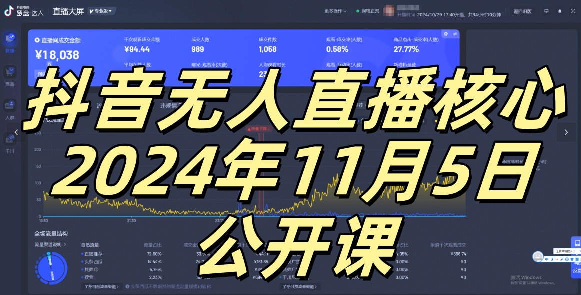 抖音无人直播核心公开课，咸鱼翻身小白可做带有睡后收入月入过万太简单【揭秘】-第1张图片-我要自学网