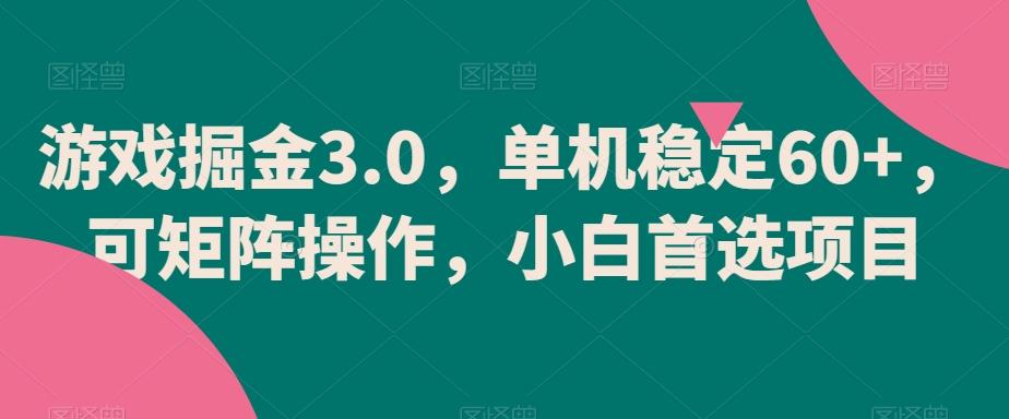 游戏掘金3.0，单机稳定60+，可矩阵操作，小白首选项目【揭秘】-第1张图片-我要自学网