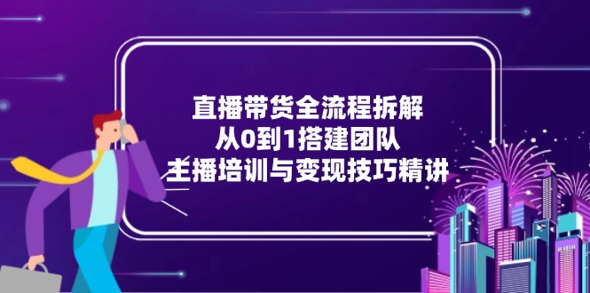 直播带货全流程拆解:从0到1搭建团队,主播培训与变现技巧精讲-第1张图片-我要自学网 直播带货全流程拆解:从0到1搭建团队,主播培训与变现技巧精讲-第1张图片-我要自学网