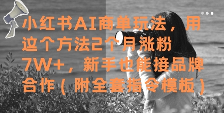 小红书AI商单玩法，用这个方法2个月涨粉7W+，新手也能接品牌合作(附全套指令模板)-第1张图片-我要自学网