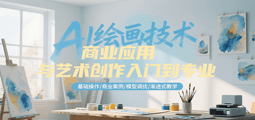 AI绘画技术商业应用与艺术创作入门到专业，基础操作/商业案例/模型调优/渐进式教学-第1张图片-我要自学网