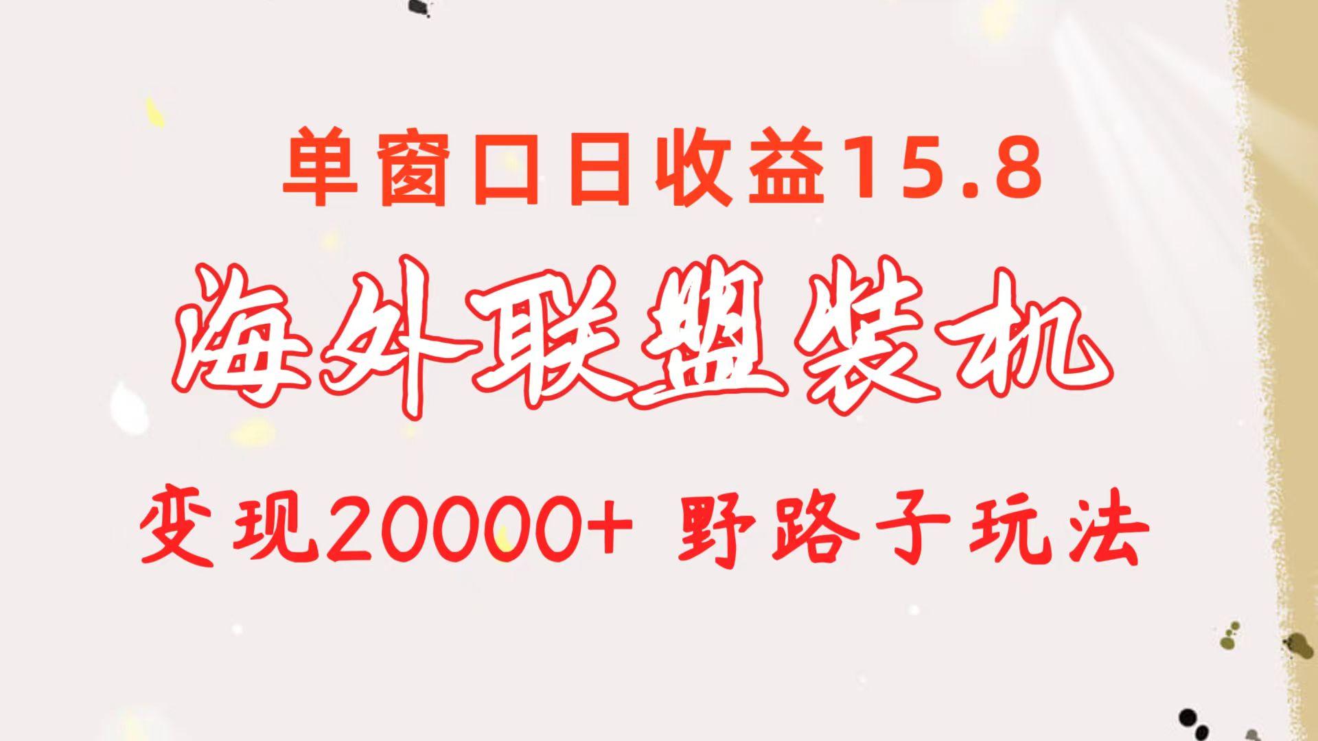 海外联盟装机 单窗口日收益15.8 变现20000+ 野路子玩法-第1张图片-我要自学网