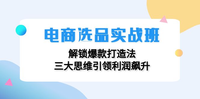 电商选品实战班：解锁爆款打造法，三大思维引领利润飙升-第1张图片-我要自学网