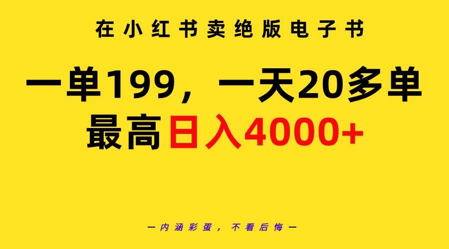 (9401期)在小红书卖绝版电子书，一单199 一天最多搞20多单，最高日入4000+教程+资料-第1张图片-我要自学网
