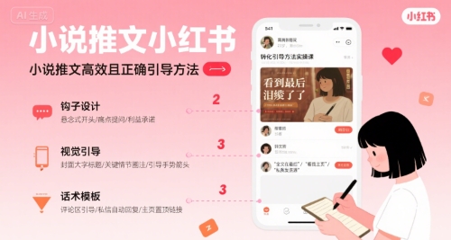 小说推文小红书高转化引导方法实操课，小说推文高效且正确引导方法-第1张图片-我要自学网