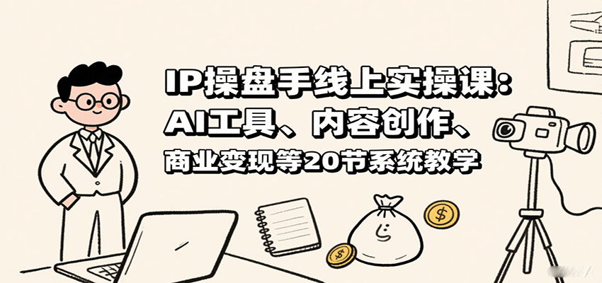 IP操盘手线上实操课：AI工具、内容创作、商业变现等20节系统教学-第1张图片-我要自学网