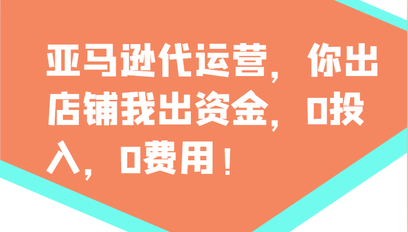 亚马逊代运营，你出店铺我出资金，0投入，0费用，无责任每天300分红，赢亏我承担-第1张图片-我要自学网