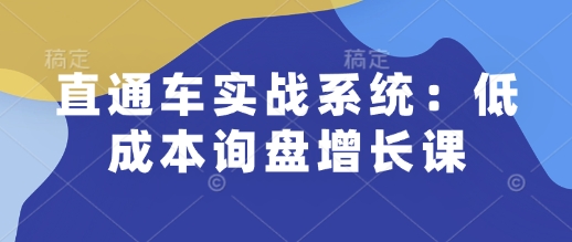 直通车实战系统：低成本询盘增长课，让个人通过技能实现升职加薪，让企业低成本获客，订单源源不断-第1张图片-我要自学网