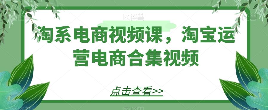 淘系电商视频课,淘宝运营电商合集视频-第1张图片-我要自学网 淘系电商视频课,淘宝运营电商合集视频-第1张图片-我要自学网