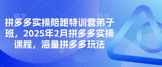 拼多多实操陪跑特训营弟子班,2025年2月拼多多实操课程,海量拼多多玩法-第1张图片-我要自学网 拼多多实操陪跑特训营弟子班,2025年2月拼多多实操课程,海量拼多多玩法-第1张图片-我要自学网