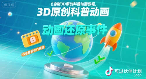 自制3D原创科普动画教程,动画还原事件,抖音最新热门赛道,可过伙伴计划-第1张图片-我要自学网 自制3D原创科普动画教程,动画还原事件,抖音最新热门赛道,可过伙伴计划-第1张图片-我要自学网