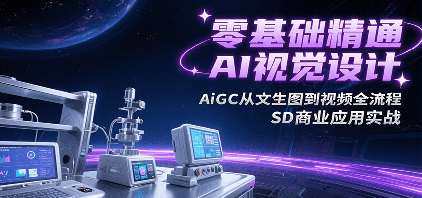 零基础精通AI视觉设计，AiGC从文生图到视频全流程，SD商业应用实战-第1张图片-我要自学网