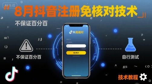 8月抖音注册免核对技术，不保证百分百，自测-第1张图片-我要自学网